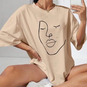 Abstract Woman Face Tee - Y2K Fashion, Coquette Style, Aesthetic Vibes