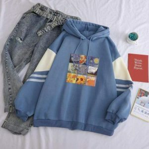 Artsy Van Gogh Hoodie - Y2K Fashion, Coquette Style, Aesthetic Outfits