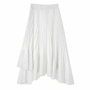 Asymmetric Seashell Pleated Midi Skirt | Y2K Fashion & Coquette Style