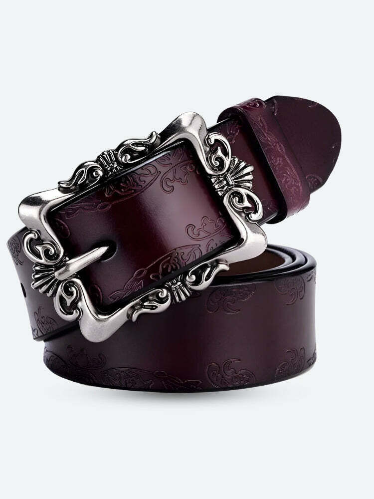 Baroque Faux Leather Belt - Y2K Fashion & Coquette Style Accessory