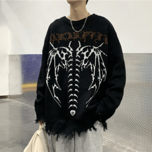 Bat Wings Cozy Knit: Y2K Fashion, Dark Coquette & Aesthetic Styles