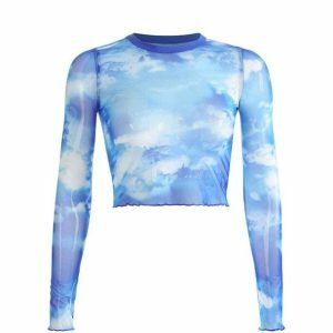 Blue Sky Top: Y2K Fashion Bubble Skirt & Coquette Aesthetic Style