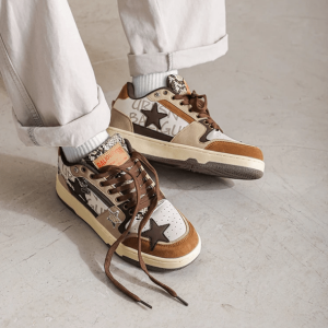 Brown Star Aesthetic Sneakers - Y2K Fashion & Coquette Style Footwear