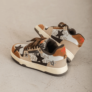 Brown Star Aesthetic Sneakers - Y2K Fashion & Coquette Style Footwear