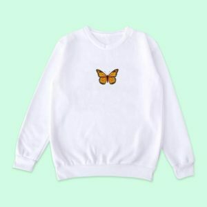 Butterfly White Sweatshirt - Y2K Fashion, Coquette Style, Aesthetic Vibes