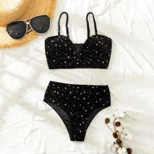 Celestial Y2K Fashion Swimsuit - Dark Coquette Aesthetic Swimwear