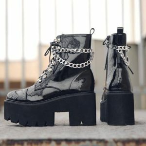 Chunky Chain Boots: Y2K Fashion Meets Coquette Style for Aesthetic Outfits