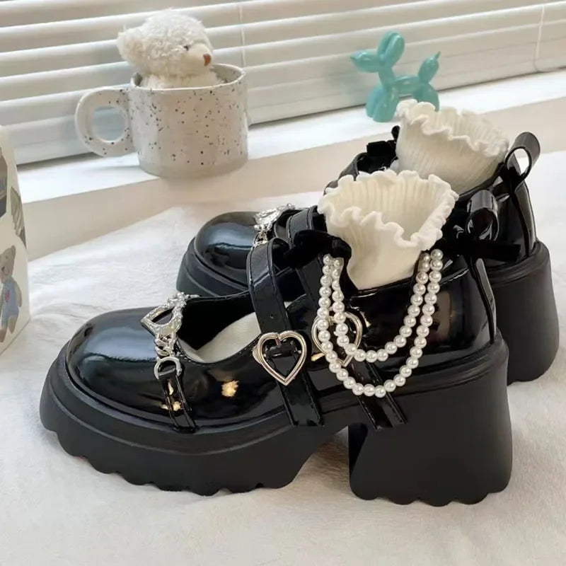 Chunky Platform Mary Jane Shoes - Y2K Fashion & Coquette Style Accessory