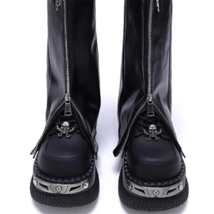 Chunky Platform Metal Skull Pumps - Y2K Fashion & Coquette Style