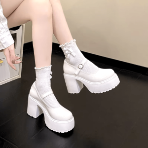 Coquette Chunky High Heels - Y2K Fashion Statement for Aesthetic Outfits