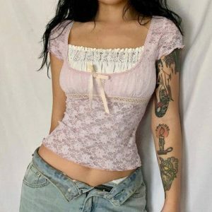 Coquette Lace Top: Y2K Fashion Meets Soft Girl Aesthetic Style