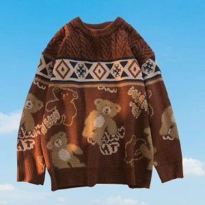 Coquette Teddy Bear Sweater - Y2K Fashion & Aesthetic Outfits