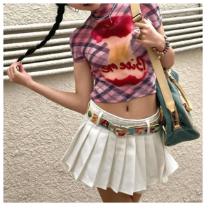 Crispy Apple Crop Top - Y2K Fashion, Coquette Style, Aesthetic Outfits