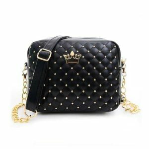 Crown Quilted Handbag - Y2K Fashion, Coquette Style, Aesthetic Accessory