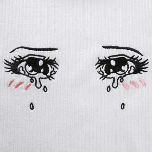 Crying Anime Girl Tee - Y2K Fashion, Coquette Style, Aesthetic Outfits