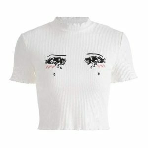 Crying Anime Girl Tee - Y2K Fashion, Coquette Style, Aesthetic Outfits