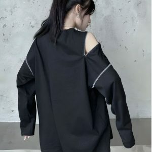 Cyberpunk Cross Zip-Up Top | Y2K Fashion & Coquette Aesthetic Style