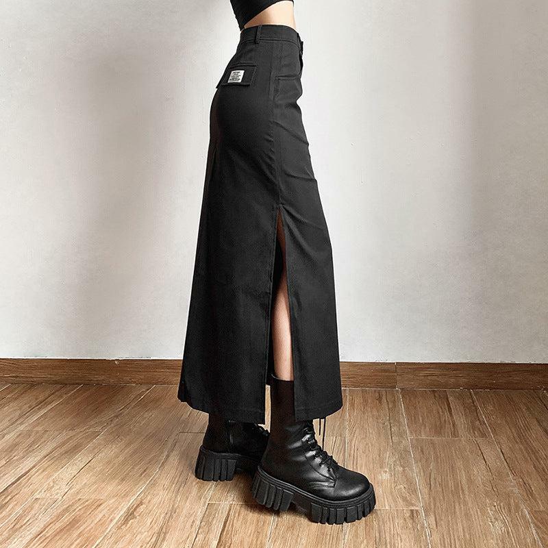 Dark Academia Side Slit Maxi Skirt | Y2K Fashion & Coquette Style