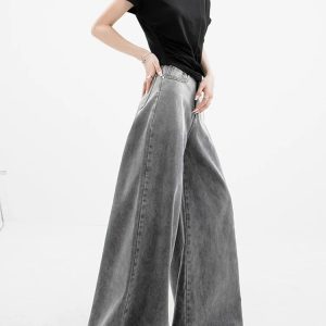 Dark Wash Super Wide Leg Jeans - Y2K Fashion & Coquette Style Essential