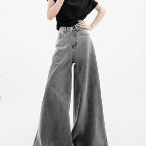 Dark Wash Super Wide Leg Jeans - Y2K Fashion & Coquette Style Essential