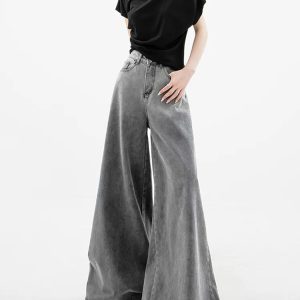 Dark Wash Super Wide Leg Jeans - Y2K Fashion & Coquette Style Essential