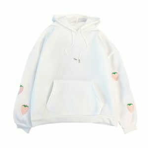 Deep Pocket Strawberry Hoodie - Y2K Fashion & Coquette Aesthetic