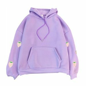 Deep Pocket Strawberry Hoodie - Y2K Fashion & Coquette Aesthetic