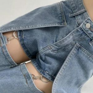 Detachable Straight Leg Jeans - Y2K Fashion & Coquette Style Essential