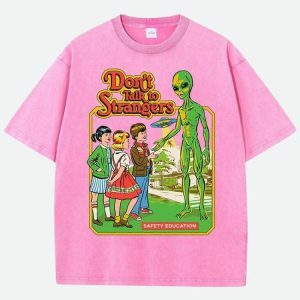 Don't Talk To Strangers Tee - Y2K Fashion, Coquette Style, Aesthetic Vibes