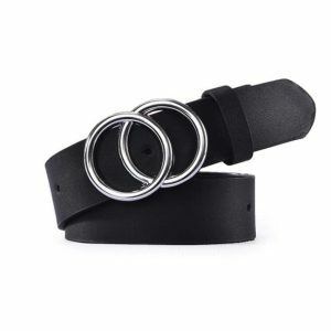 Double O-Buckle Belt - Y2K Fashion Essential for Coquette & Acubi Styles