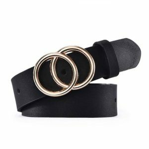 Double O-Buckle Belt - Y2K Fashion Essential for Coquette & Acubi Styles