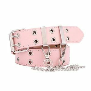 Edgy Double Hole Chain Belt for Y2K Fashion & Coquette Aesthetic Outfits