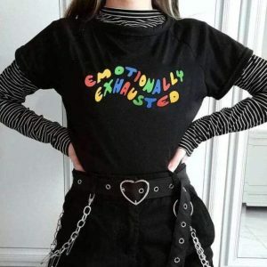 Emotionally Exhausted Tee - Y2K Fashion, Coquette Style, Aesthetic Vibes