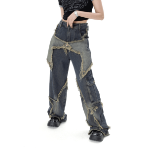 Enchanted Pentagram Jeans: Y2K Fashion Meets Coquette Aesthetic Style