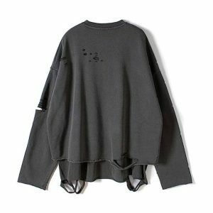 Faded Glory Y2K Fashion Sweatshirt - Dark Coquette Aesthetic Style