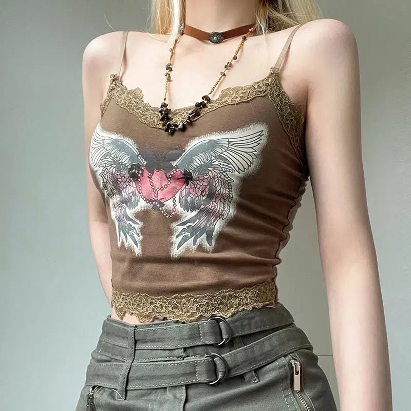 Fairy Grunge Angel Wings Top | Y2K Aesthetic Coquette Style Shirt