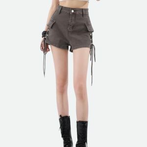 Fairy Grunge Cargo Shorts - Y2K Fashion, Coquette Style, Aesthetic Vibes