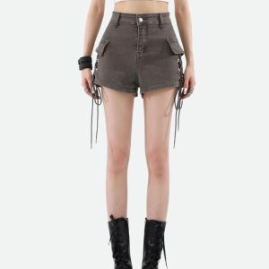 Fairy Grunge Cargo Shorts - Y2K Fashion, Coquette Style, Aesthetic Vibes