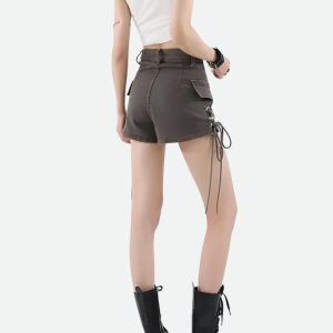 Fairy Grunge Cargo Shorts - Y2K Fashion, Coquette Style, Aesthetic Vibes