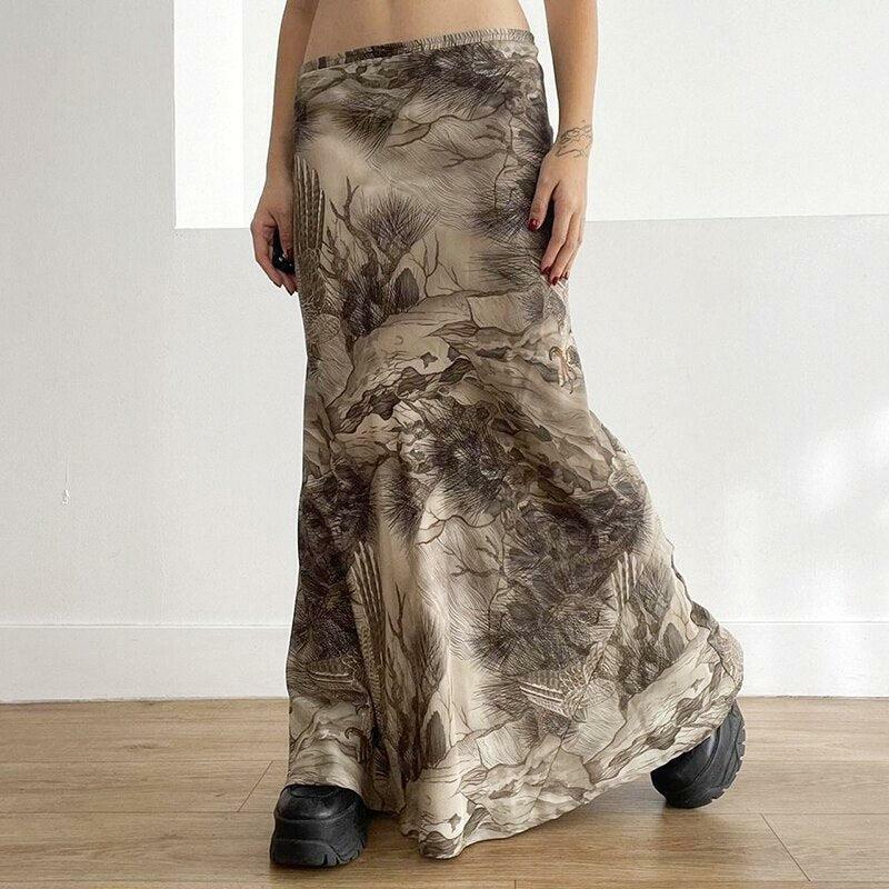 Fairy Grunge Forest Maxi Skirt | Y2K Fashion & Coquette Aesthetic