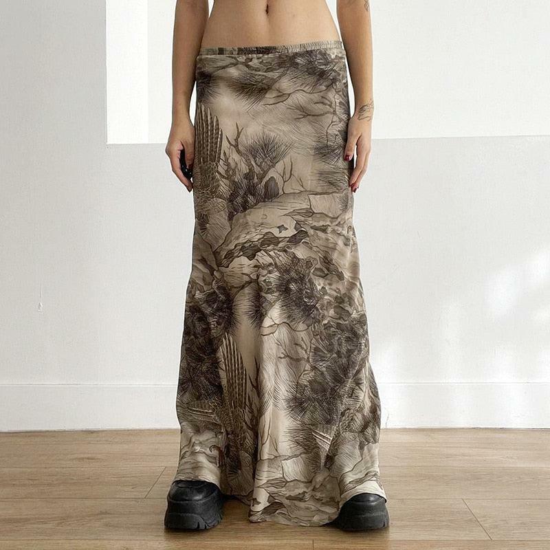 Fairy Grunge Forest Maxi Skirt | Y2K Fashion & Coquette Aesthetic