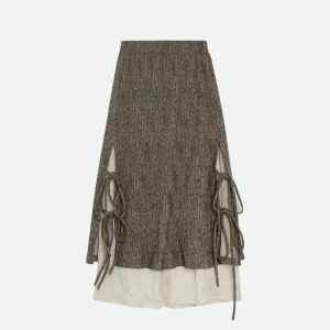 Fairy Grunge Lace-Up Midi Skirt | Y2K Fashion & Coquette Style