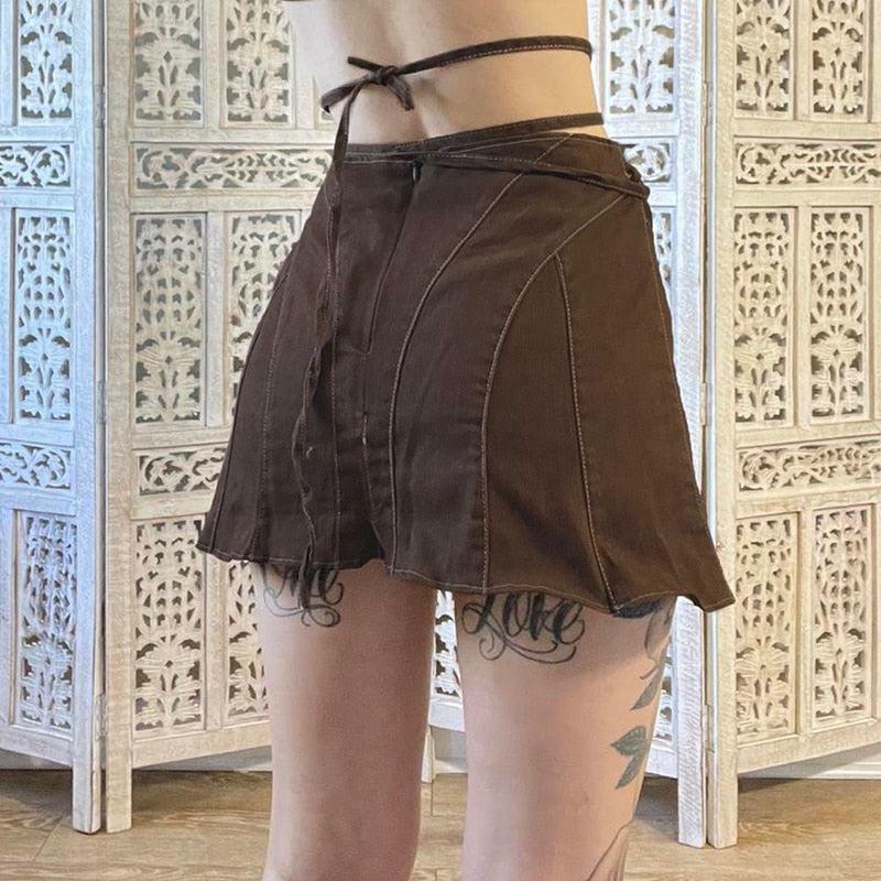 Fairy Grunge Lace-Up Mini Skort | Y2K Fashion & Coquette Style