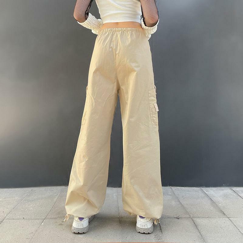 Fairy Grunge Y2K Drawstring Parachute Pants for Aesthetic Outfits