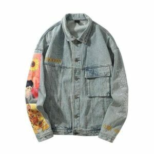 Famous Artist Denim Jacket - Y2K Fashion, Coquette Style, Aesthetic Vibes