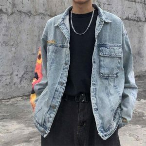 Famous Artist Denim Jacket - Y2K Fashion, Coquette Style, Aesthetic Vibes