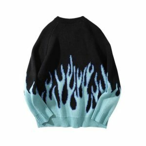 Fire Flames Sweater - Y2K Fashion, Coquette Style, Aesthetic Outfits