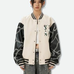 Floral Embroidered Bomber Jacket - Y2K Fashion & Coquette Style