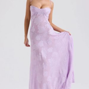 Floral Lace Up Maxi Dress - Y2K Fashion, Coquette Style, Aesthetic Vibes