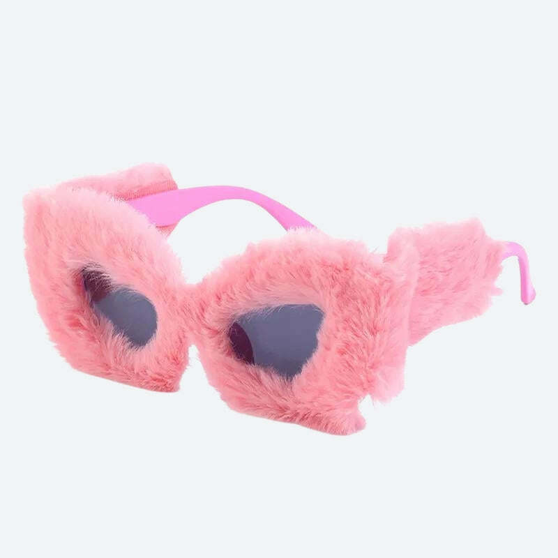 Fluffy Cat Eye Sunglasses - Y2K Fashion & Coquette Aesthetic Accessory